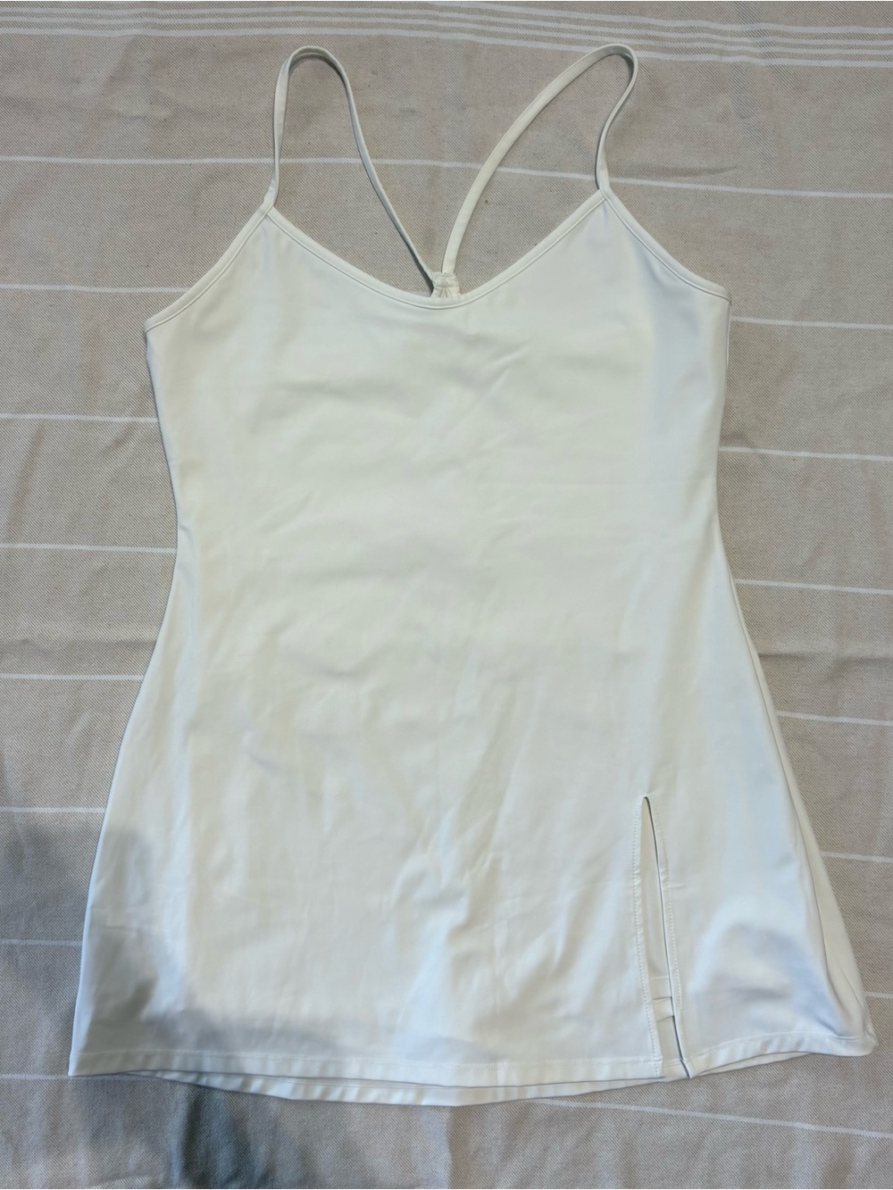 JustFab White Spaghetti Strap Mini Tennis Dress